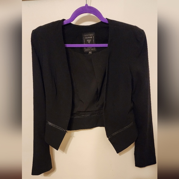 Retro GUESS black zipper bottom blazer S - Picture 1 of 8